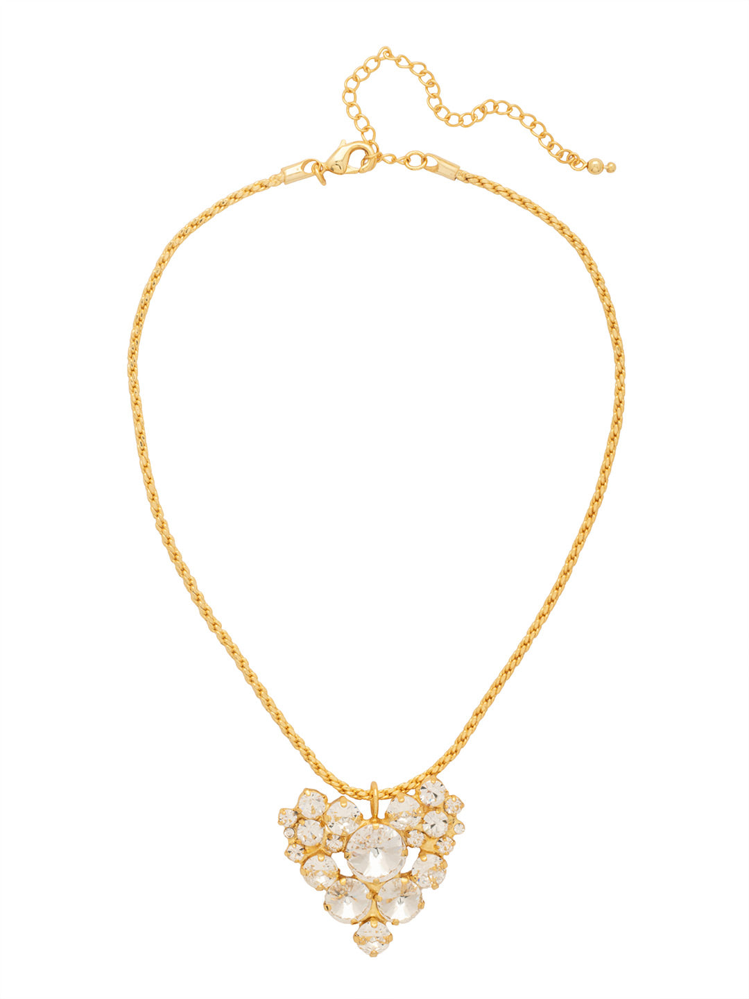 Jolie Pendant Necklace - NFZ7BGCRY - <p>The Jolie Pendant Necklace features an assorted-cut crystal cluster heart pendant on an adjustable, rounded snake chain, secured with a lobster claw clasp. (16-20 inches) From Sorrelli's Crystal collection in our Bright Gold-tone finish.</p>