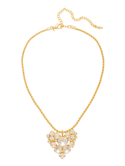 Jolie Pendant Necklace - NFZ7BGCRY - <p>The Jolie Pendant Necklace features an assorted-cut crystal cluster heart pendant on an adjustable, rounded snake chain, secured with a lobster claw clasp. (16-20 inches) From Sorrelli's Crystal collection in our Bright Gold-tone finish.</p>