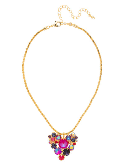 Jolie Pendant Necklace - NFZ7BGREV - <p>The Jolie Pendant Necklace features an assorted-cut crystal cluster heart pendant on an adjustable, rounded snake chain, secured with a lobster claw clasp. (16-20 inches) From Sorrelli's Red Velvet collection in our Bright Gold-tone finish.</p>