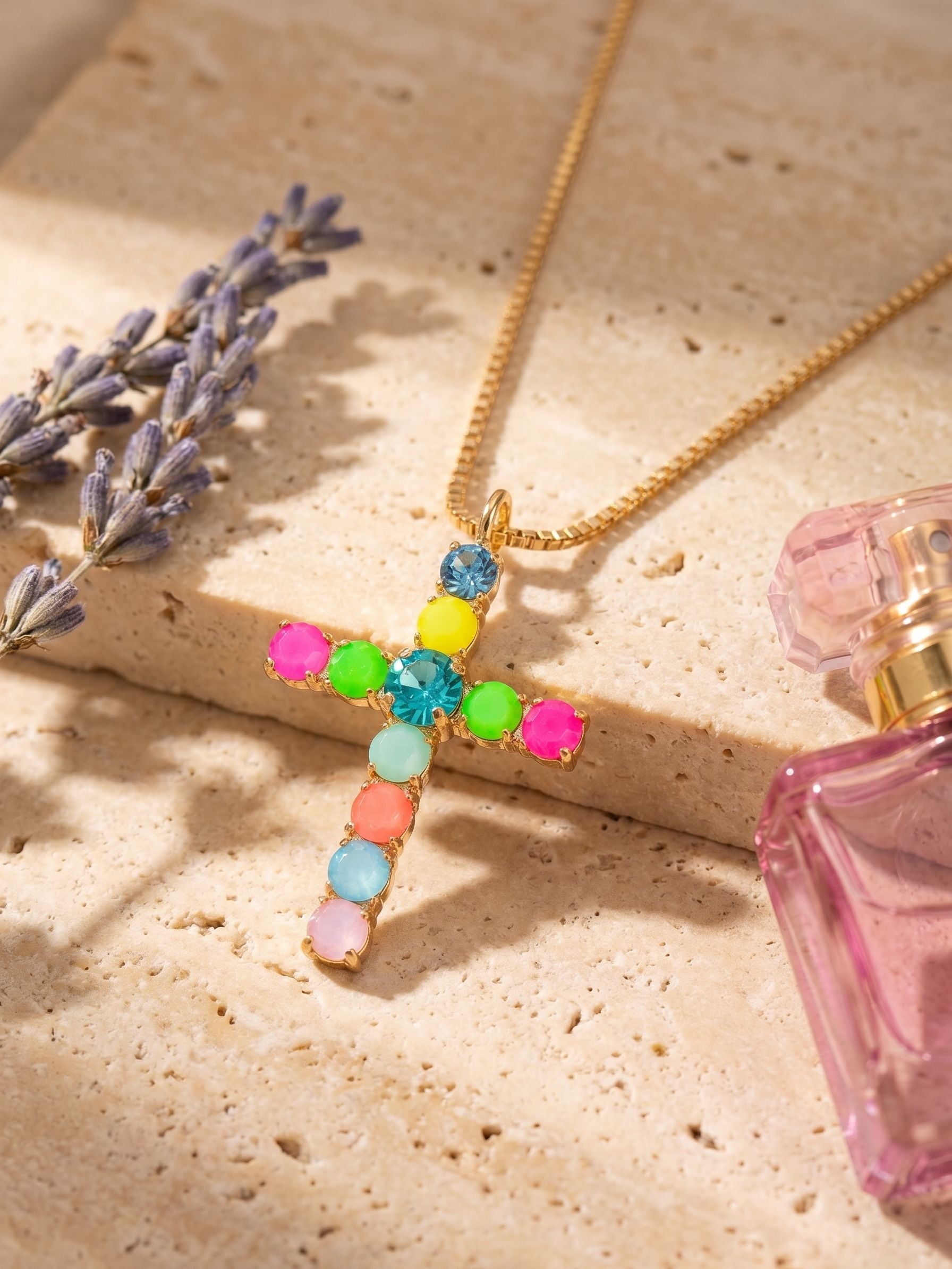 Crystal Cross Pendant Necklace - NFZ90BGCCA