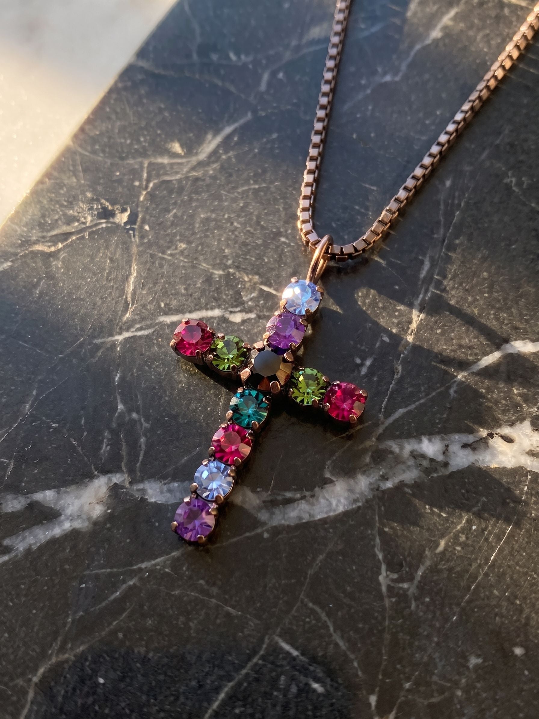 Crystal Cross Pendant Necklace - NFZ90GMNNI