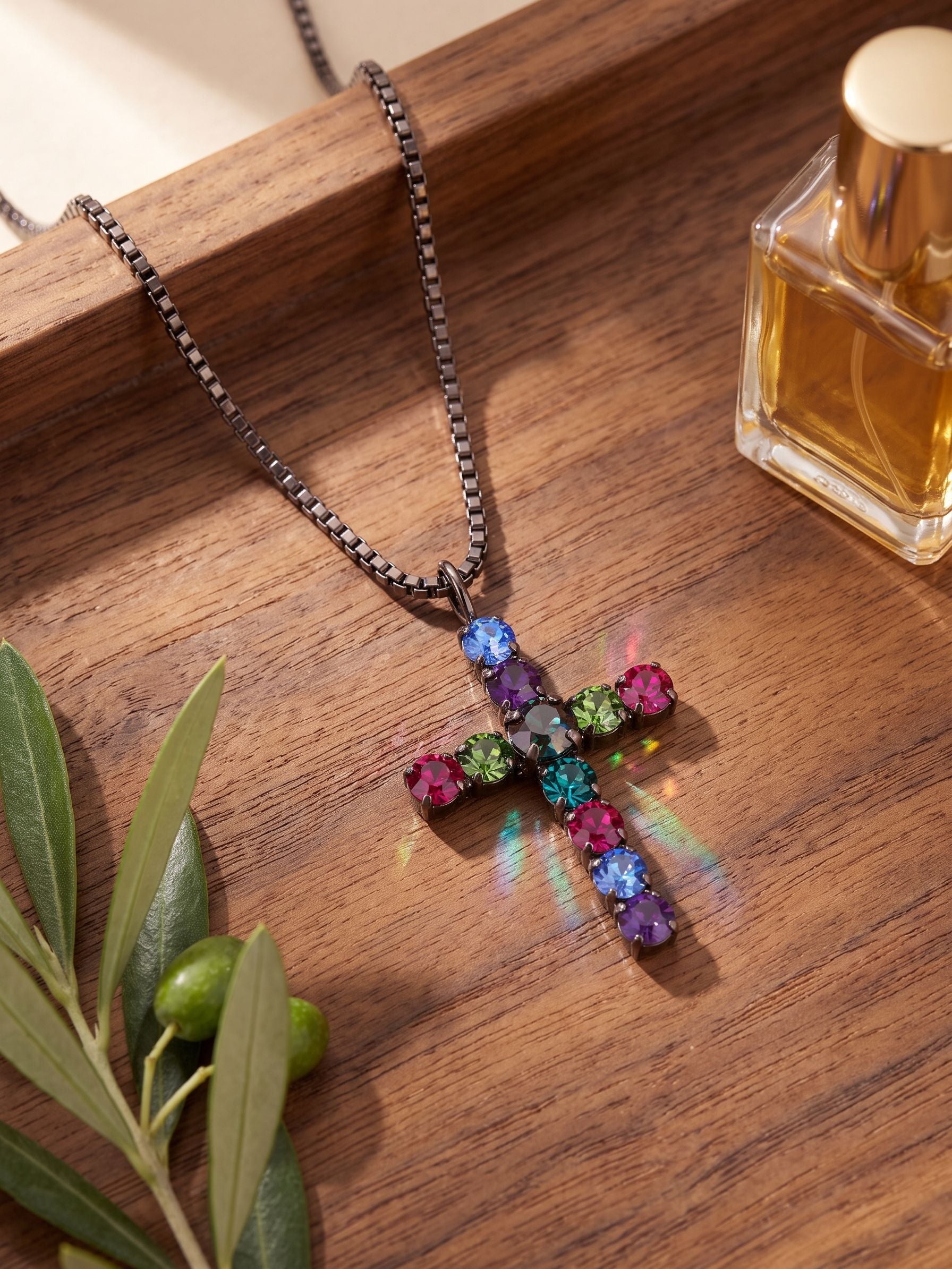 Crystal Cross Pendant Necklace - NFZ90GMNNI