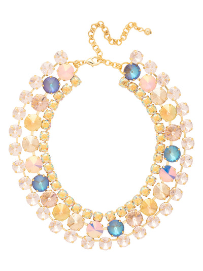 Penelope Layered Statement Necklace - NGB4BGCHA - <p>The Penelope Layered Statement Necklace drapes rows of round-cut crystals in a tiered silhouette, creating a high-glam statement that’s bold, radiant, and impossible to ignore. (13.5 inches - 17.5 inches) From Sorrelli's Chai Latte collection in our Bright Gold-tone finish.</p>