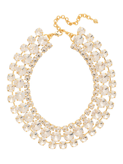 Penelope Layered Statement Necklace - NGB4BGCRY - <p>The Penelope Layered Statement Necklace drapes rows of round-cut crystals in a tiered silhouette, creating a high-glam statement that’s bold, radiant, and impossible to ignore. (13.5 inches - 17.5 inches) From Sorrelli's Crystal collection in our Bright Gold-tone finish.</p>