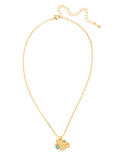 Seaside Pendant Necklace - NGE10BGCSD - <p>The Seaside Pendant Necklace features a cluster pendant of crystals and sea-themed metal elements on an adjustable chain, secured by a lobster claw clasp. 16-20 inches. From Sorrelli's Coastal Dreams collection in our Bright Gold-tone finish.</p>