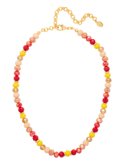 Kaya Beaded Tennis Necklace - NGE11BGMOR - <p>The Kaya Beaded Tennis Necklace features an assortment of colorful beads, secured with a lobster claw clasp and adjustable to sizes 16-20 inches. From Sorrelli's Moroccan Sunrise collection in our Bright Gold-tone finish.</p>