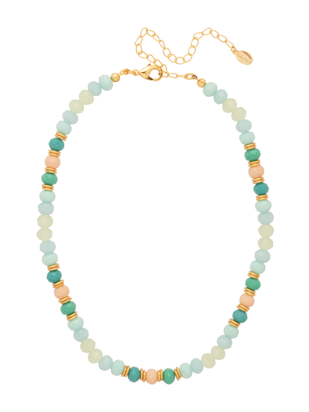 Asbury Beaded Tennis Necklace - NGE1BGCSD - <p>The Asbury Beaded Tennis Necklace features an assortment of colorful beads, secured with a lobster claw clasp and adjustable to sizes 16-20 inches. From Sorrelli's Coastal Dreams collection in our Bright Gold-tone finish.</p>