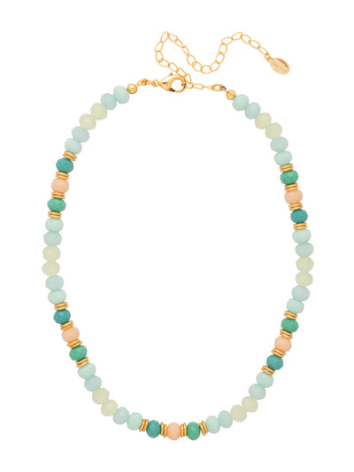 Asbury Beaded Tennis Necklace - NGE1BGCSD - <p>The Asbury Beaded Tennis Necklace features an assortment of colorful beads, secured with a lobster claw clasp and adjustable to sizes 16-20 inches. From Sorrelli's Coastal Dreams collection in our Bright Gold-tone finish.</p>