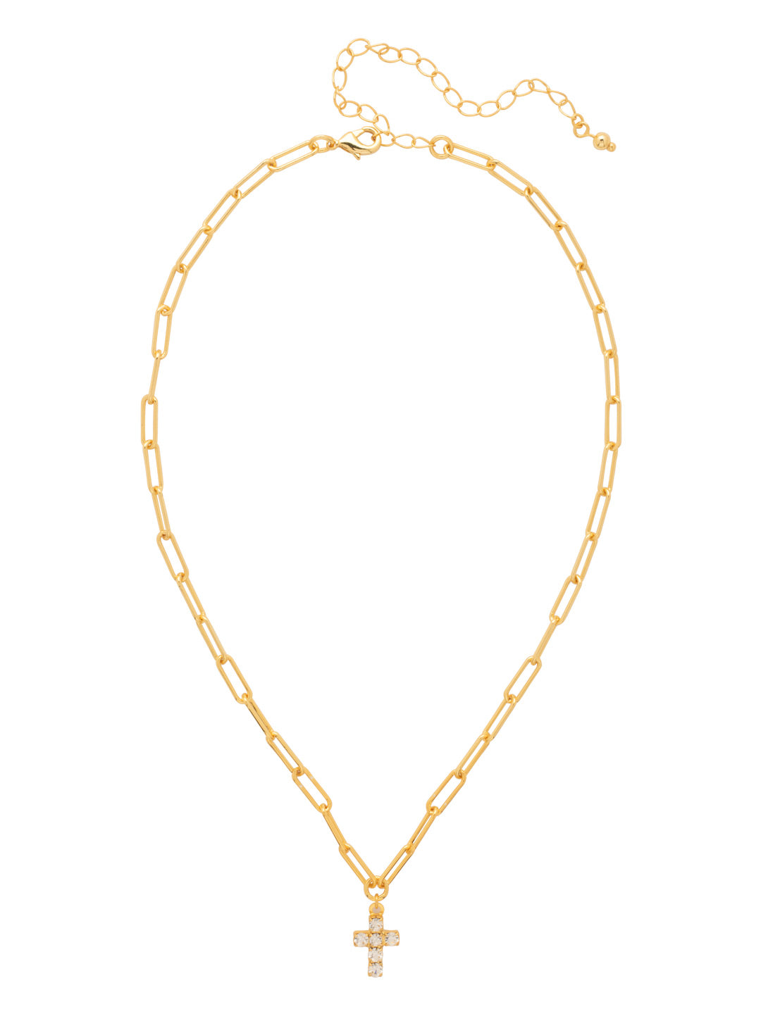 Carly Cross Pendant Necklace - NGE2BGCRY - <p>From Sorrelli's Crystal collection in our Bright Gold-tone finish.</p>