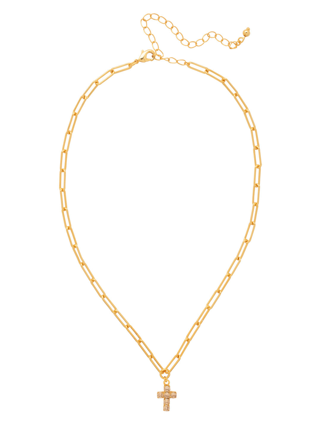 Carly Cross Pendant Necklace - NGE2BGSIL - <p>From Sorrelli's Silk collection in our Bright Gold-tone finish.</p>