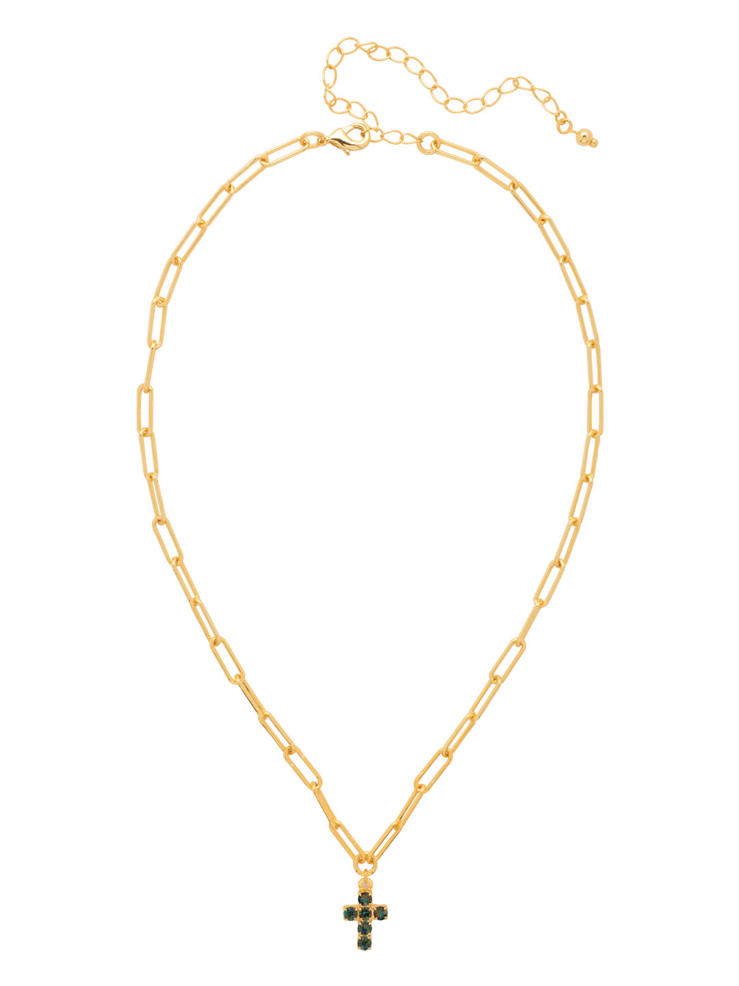 Carly Cross Pendant Necklace - NGE2BGVO - <p>From Sorrelli's Volcano collection in our Bright Gold-tone finish.</p>