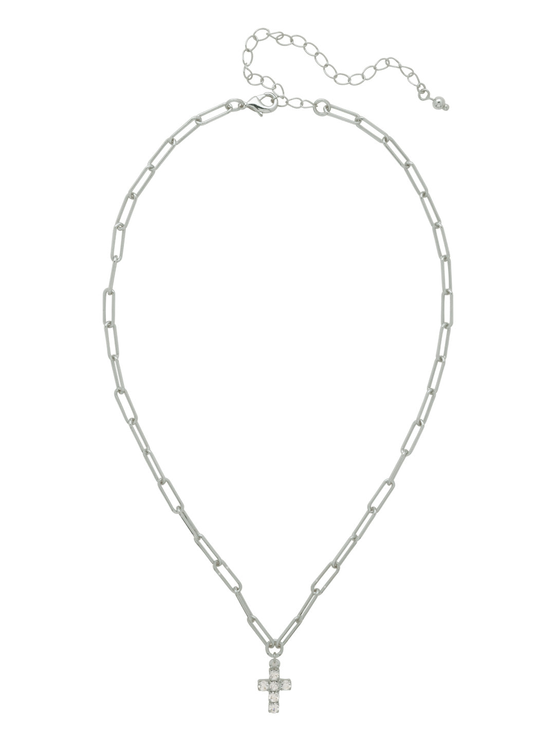Carly Cross Pendant Necklace - NGE2PDCRY - <p>From Sorrelli's Crystal collection in our Palladium finish.</p>
