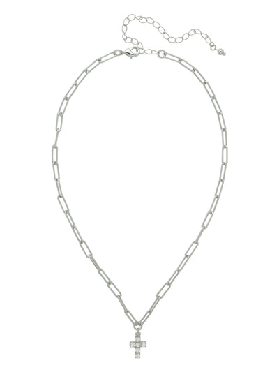 Carly Cross Pendant Necklace - NGE2PDCRY - <p>From Sorrelli's Crystal collection in our Palladium finish.</p>