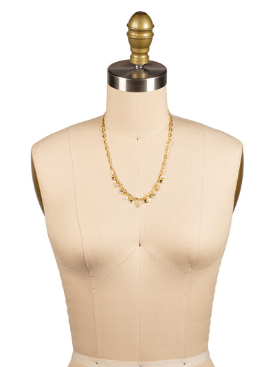 Heart & Pearl Charm Tennis Necklace - NGF2BGCRY