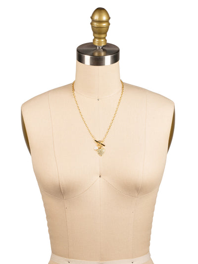 Pave Heart Charm Pendant Necklace - NGF4BGCRY