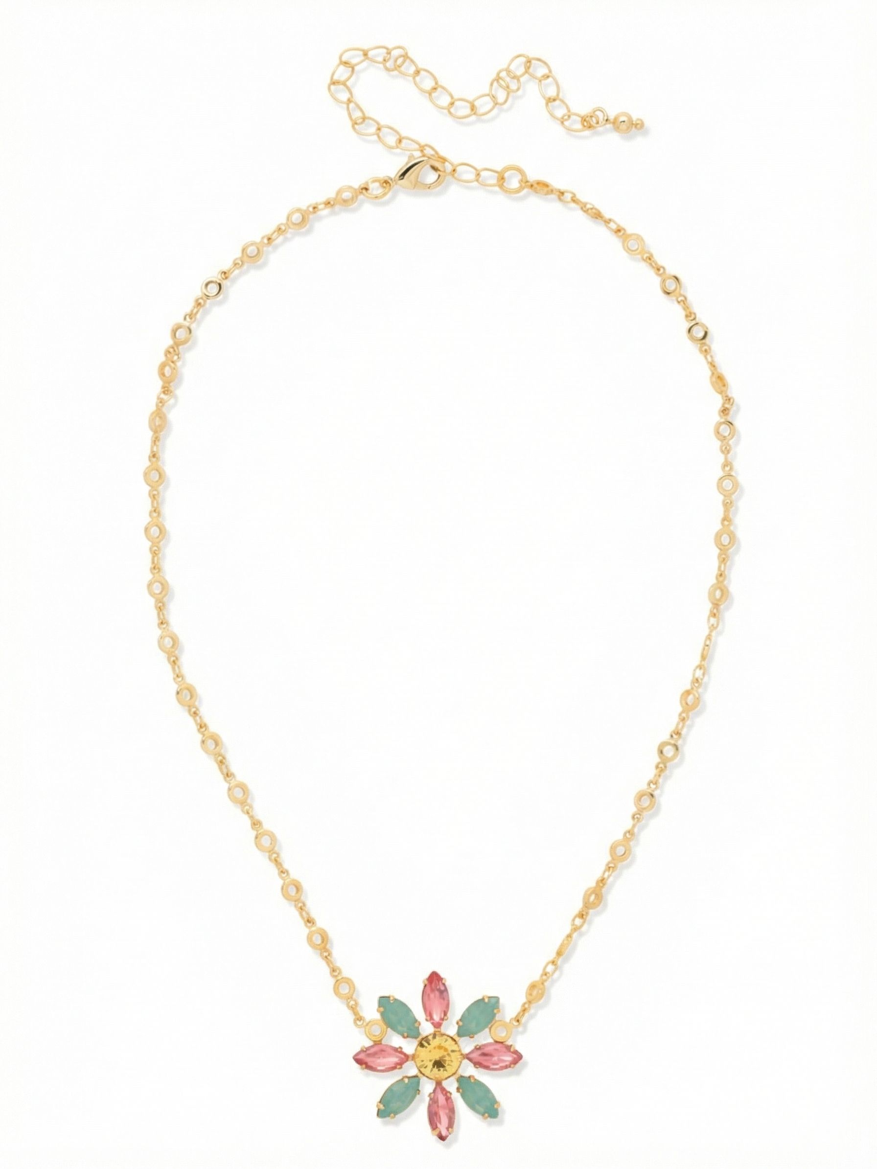 Cosmos Pendant Necklace - NGI6BGCPO - <p>The Cosmos Pendant Necklace features a starburst pendant with assorted crystals set along a delicate circular link chain. An adjustable extender and lobster clasp allow for a personalized fit and a versatile, nature-inspired look. From Sorrelli's Candy Pop collection in our Bright Gold-tone finish.</p>