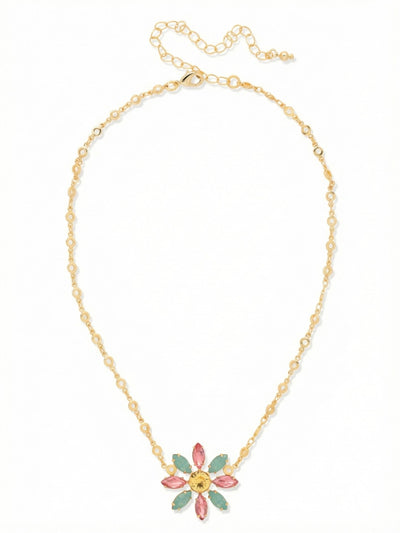 Cosmos Pendant Necklace - NGI6BGCPO - <p>The Cosmos Pendant Necklace features a starburst pendant with assorted crystals set along a delicate circular link chain. An adjustable extender and lobster clasp allow for a personalized fit and a versatile, nature-inspired look. From Sorrelli's Candy Pop collection in our Bright Gold-tone finish.</p>