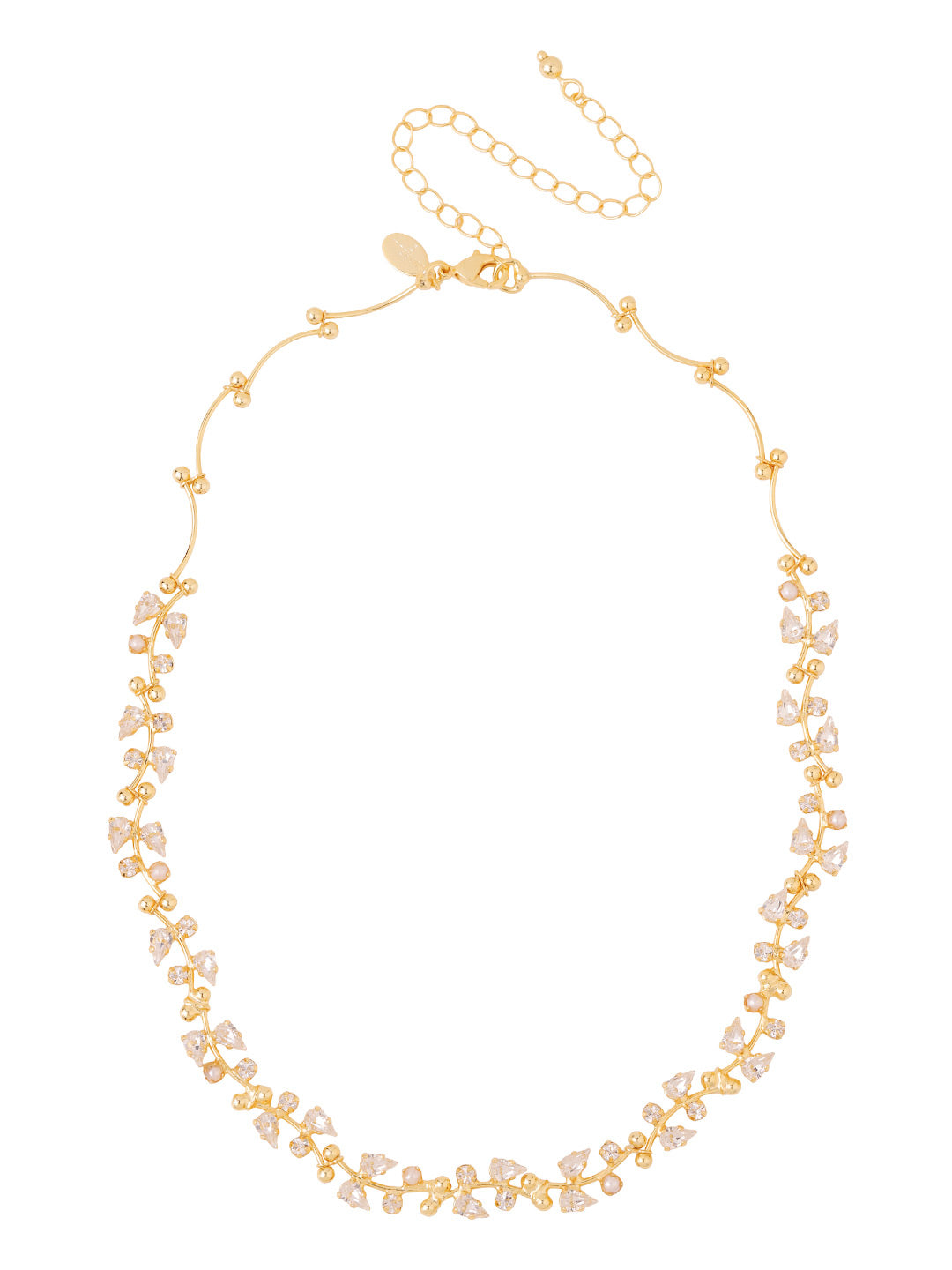 Hyacinth Tennis Necklace - NGJ6BGMDP - <p>The Hyacinth Tennis Necklace brings a tailored brilliance to your collarbone. Rather than a standard uniform line, this piece alternates pear-cut and round crystals for a rhythmic cascading effect that catches light with every subtle movement. The bright gold-tone setting frames each stone precisely, giving the classic silhouette a distinct architectural feel. Designed to drape fluidly, the necklace includes an extension chain so you can adjust the placement to align exactly with your neckline. It brings a refined energy to a crisp button-down or a bare shoulder alike.</p><ul>
<li>Alternating pear and round crystal cuts create a rhythmic visual cascade</li>
<li>Fluid tennis chain construction contours naturally to the neckline</li>
<li>Lobster claw clasp</li>
<li>4-inch adjustable extension chain</li>
<li>Protective e-coat finish for lasting wear</li>
<li>Includes signature organza pouch for gifting and travel</li>
</ul>