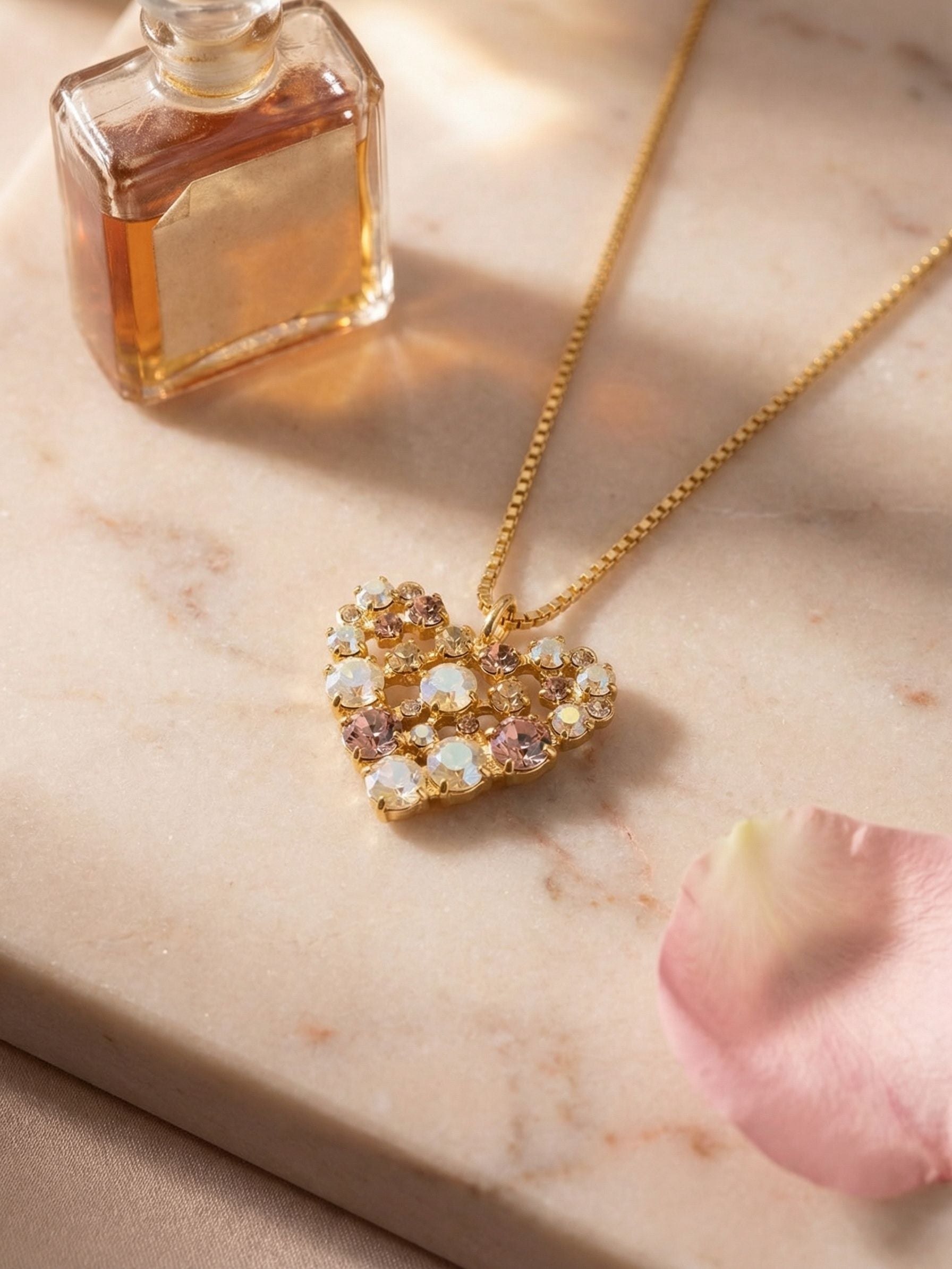 Crystal Heart Pendant Necklace - NGK2BGGGO