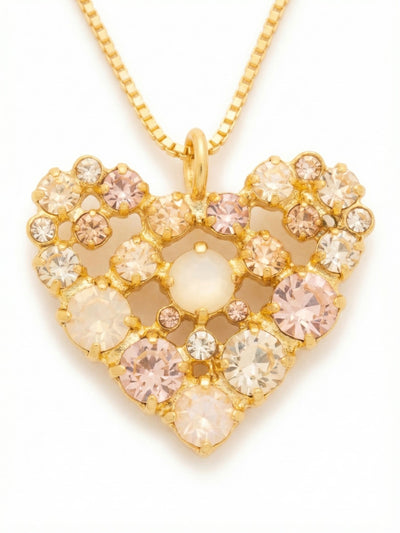 Crystal Heart Pendant Necklace - NGK2BGGGO