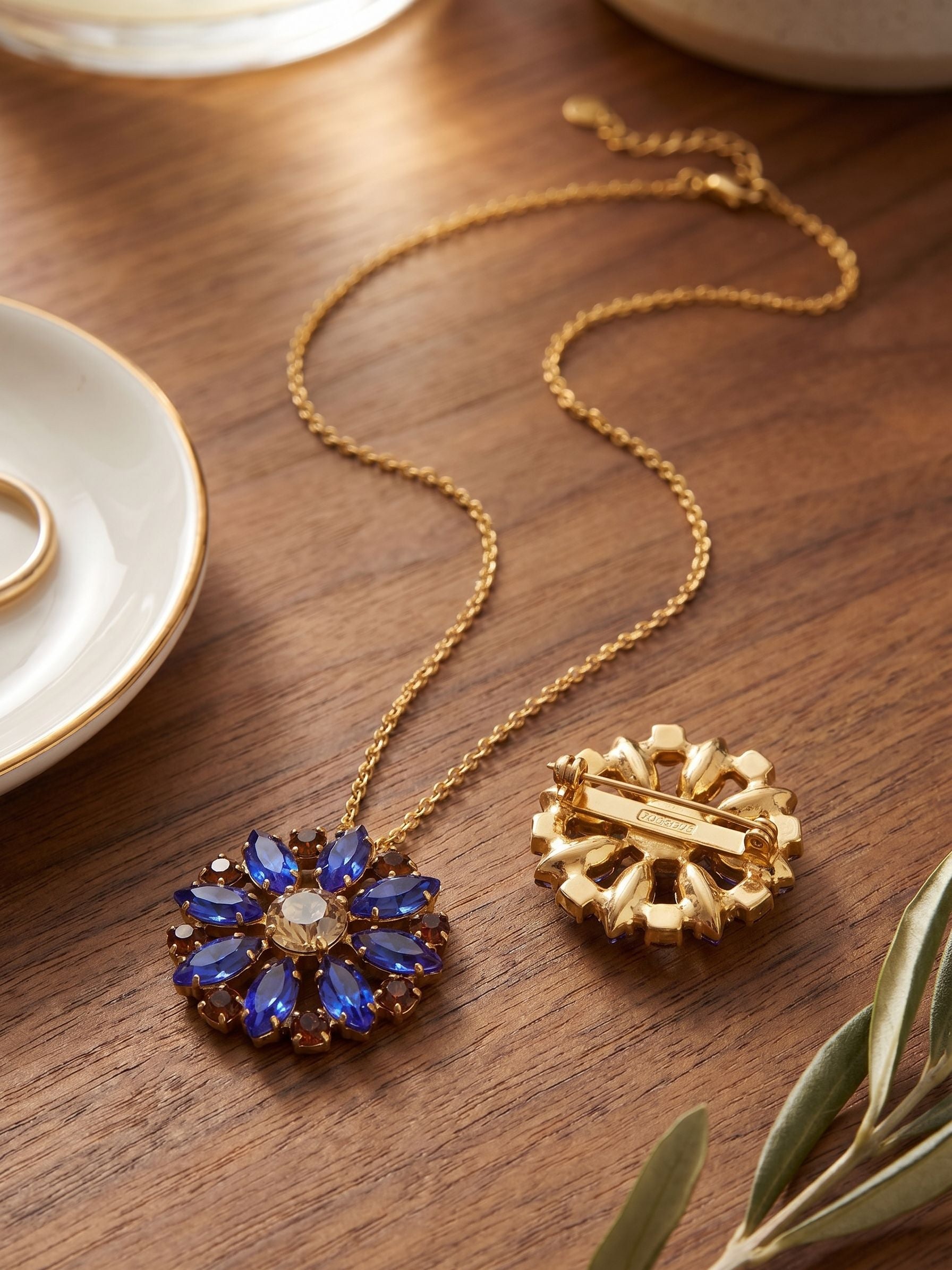 Blooming Brooch Pendant Necklace - NGK3BGDNM