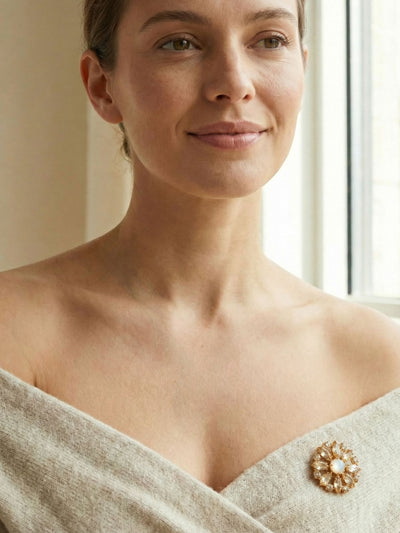 Blooming Brooch Pendant Necklace - NGK3BGGGO