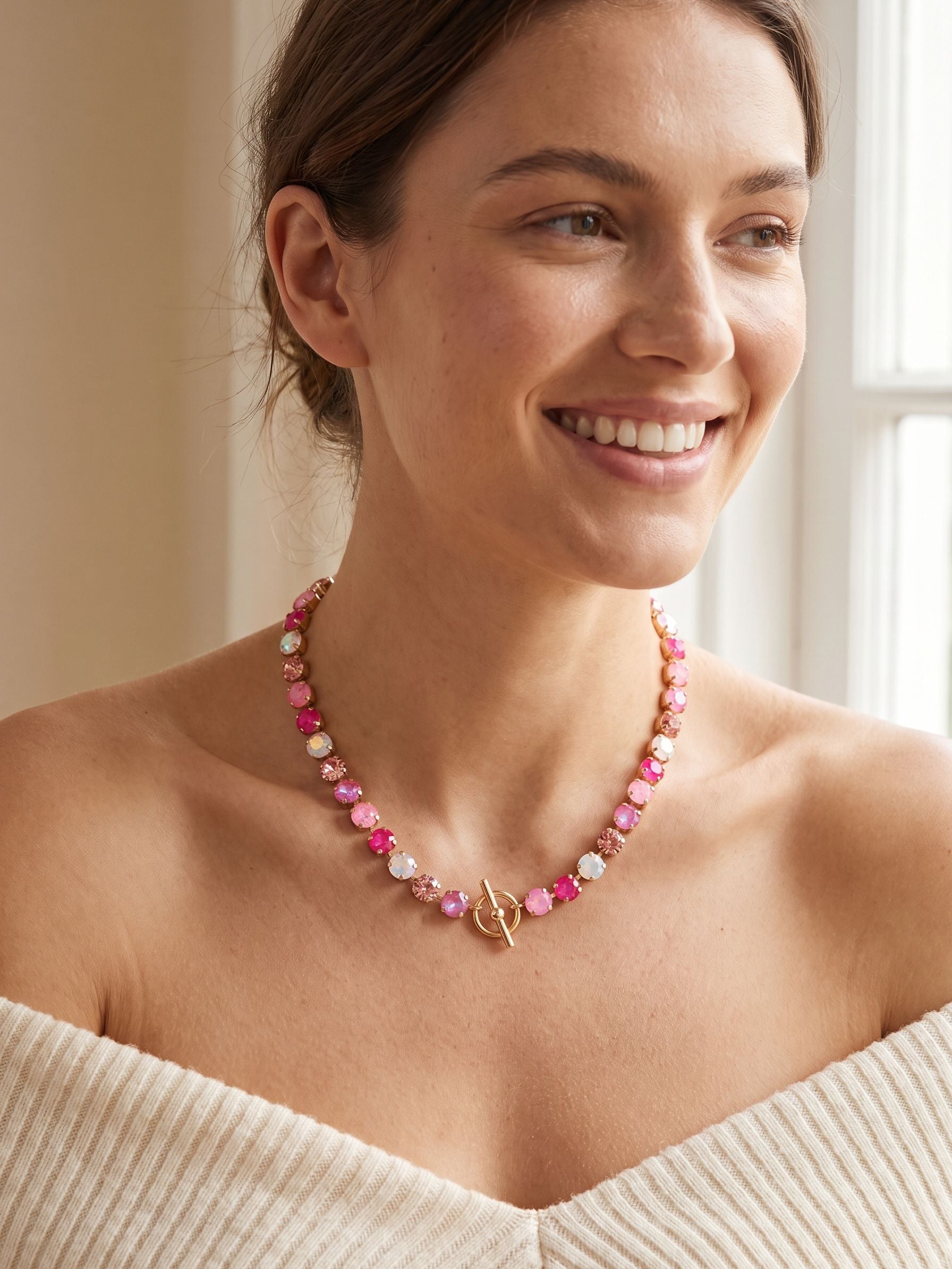 Matilda Toggle Tennis Necklace - NGM1BGPIN