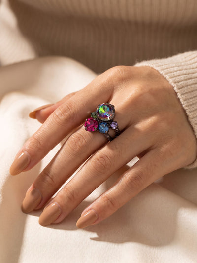 Crystal Assorted Rounds Cocktail Ring - RDB11GMNNI