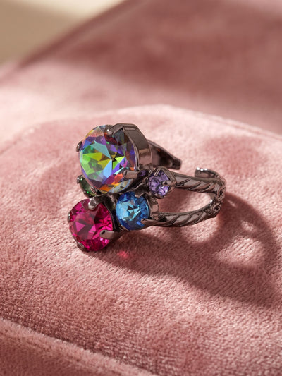 Crystal Assorted Rounds Cocktail Ring - RDB11GMNNI