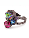Crystal Assorted Rounds Cocktail Ring