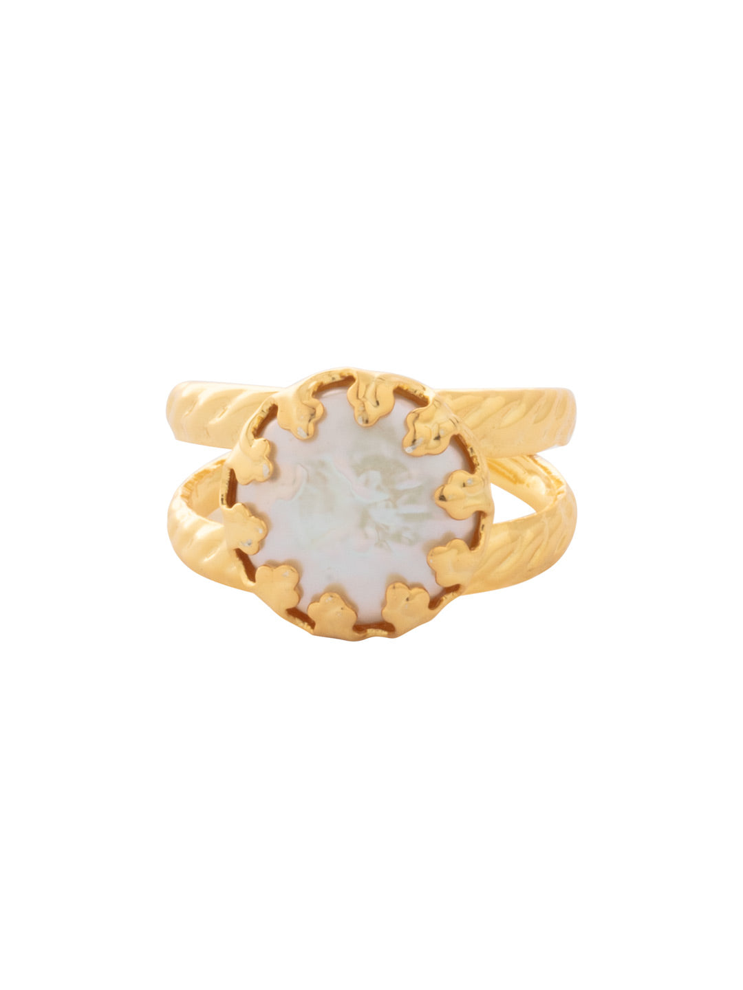Isabella Cocktail Ring - REN35BGMDP - <p>This ring is a must have in your jewelry collection. With a beautiful freshwater pearl paired with a double band. Adjustable to fit ring sizes 6-8. From Sorrelli's Modern Pearl collection in our Bright Gold-tone finish.</p>