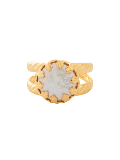 Isabella Cocktail Ring - REN35BGMDP - <p>This ring is a must have in your jewelry collection. With a beautiful freshwater pearl paired with a double band. Adjustable to fit ring sizes 6-8. From Sorrelli's Modern Pearl collection in our Bright Gold-tone finish.</p>