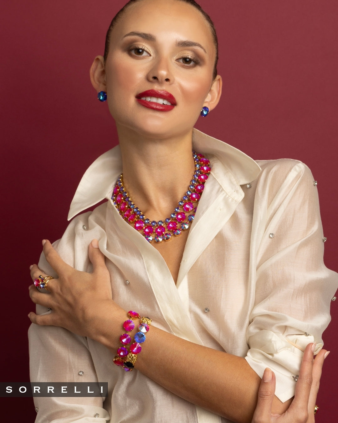 Nadine Tennis Bracelet - BFU3BGRRD