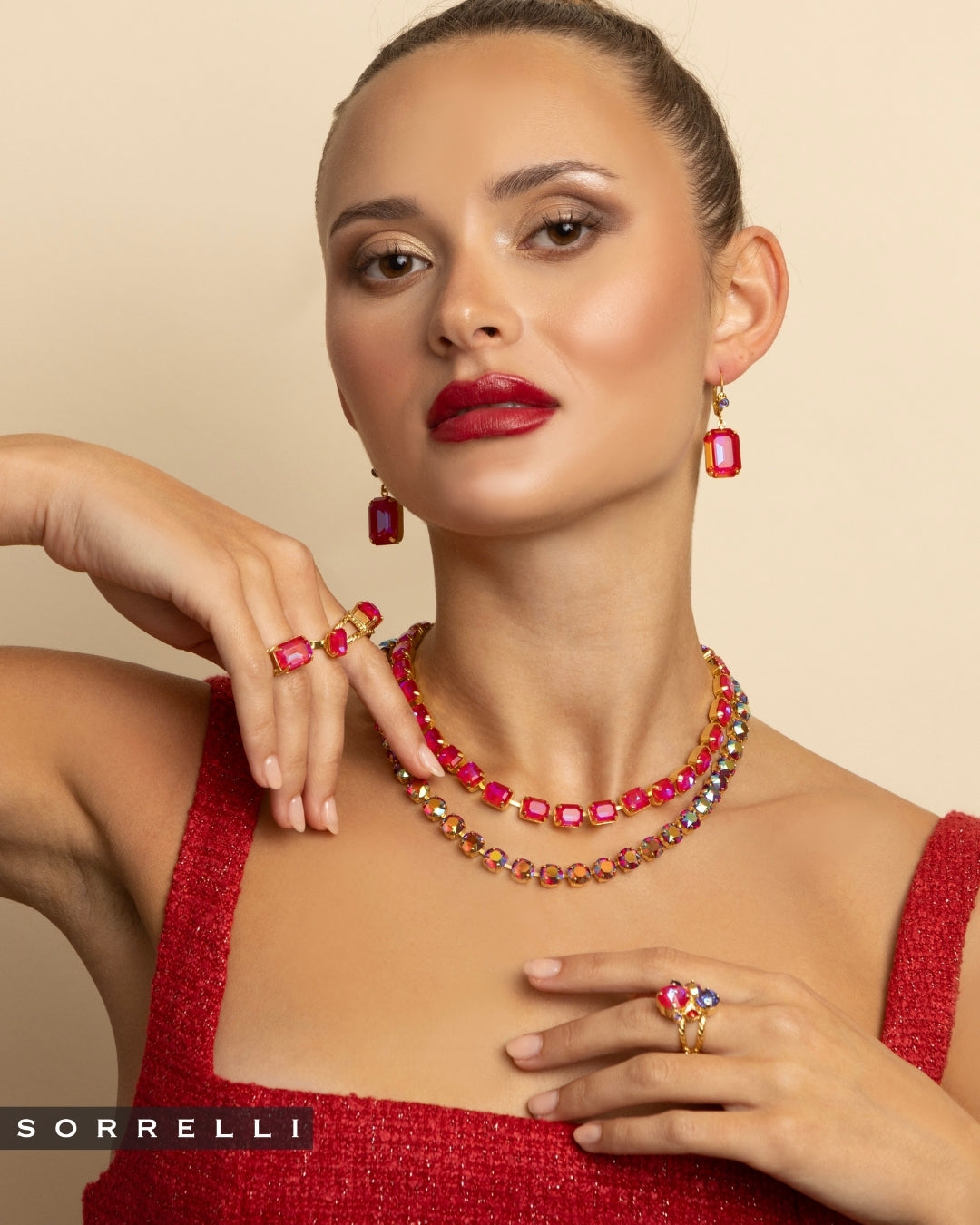 Kathleen Studded Dangle Earrings - EFF80BGREV