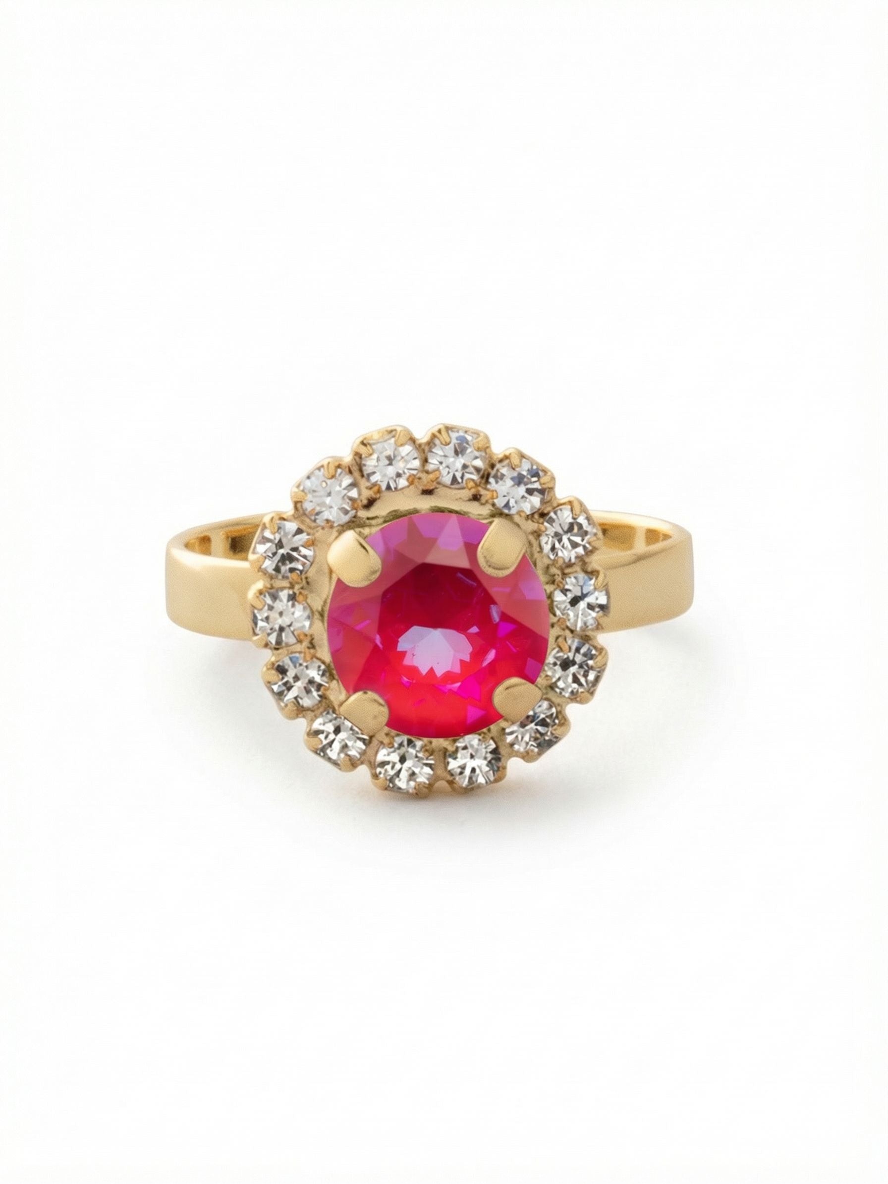 Haute Halo Cocktail Ring - REX10BGRRD - <p>The Haute Halo Cocktail Ring features a single pavé halo round-cut crystal on an adjustable ring band. Adjustable to fit ring sizes 6-8.</p>