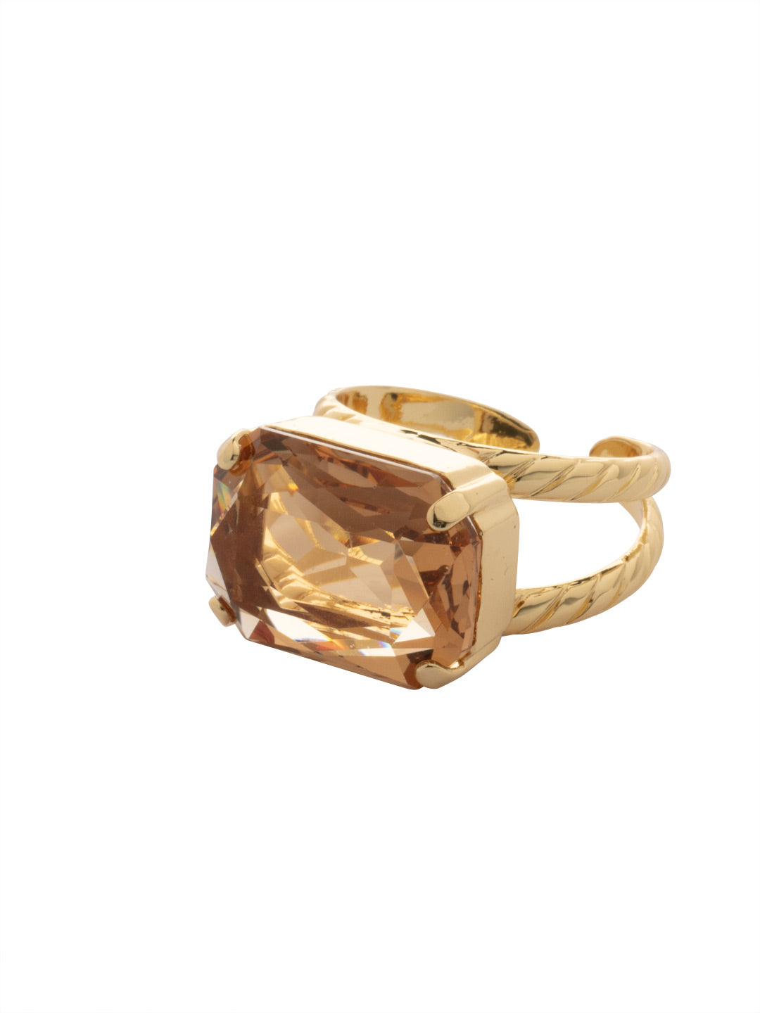 Kathleen Statement Ring - RFF8BGLC - <p>The Kathleen Statement Ring features an emerald cut candy gem crystal on an adjustable ring band. From Sorrelli's Light Colorado collection in our Bright Gold-tone finish.</p>