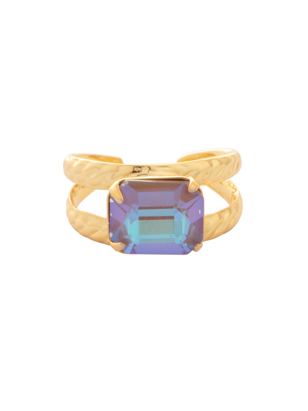 Octavia Cocktail Ring - RFK6BGCPD - <p>The Octavia Cocktail Ring features a single emerald cut crystal on a braided double band. Adjustable to fit ring sizes 6-8. From Sorrelli's Cappuccino Delite collection in our Bright Gold-tone finish.</p>