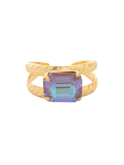 Octavia Cocktail Ring - RFK6BGCPD - <p>The Octavia Cocktail Ring features a single emerald cut crystal on a braided double band. Adjustable to fit ring sizes 6-8. From Sorrelli's Cappuccino Delite collection in our Bright Gold-tone finish.</p>