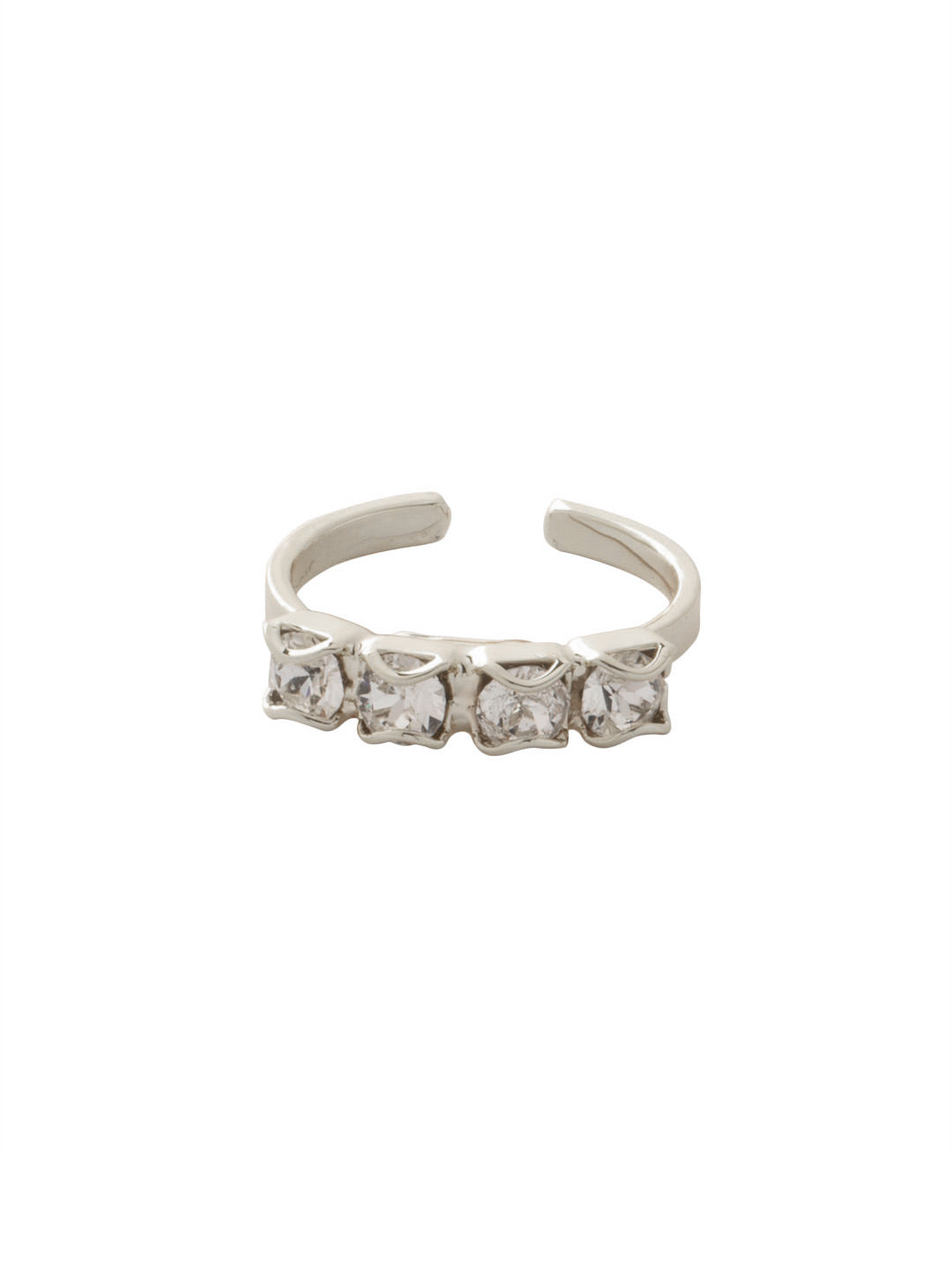 Jane Band Ring - RFM55PDCRY - <p>The Jane Band Ring features a row of four round cut crystals on an adjustable band. Adjustable to fit ring sizes 6-8. From Sorrelli's Crystal collection in our Palladium finish.</p>