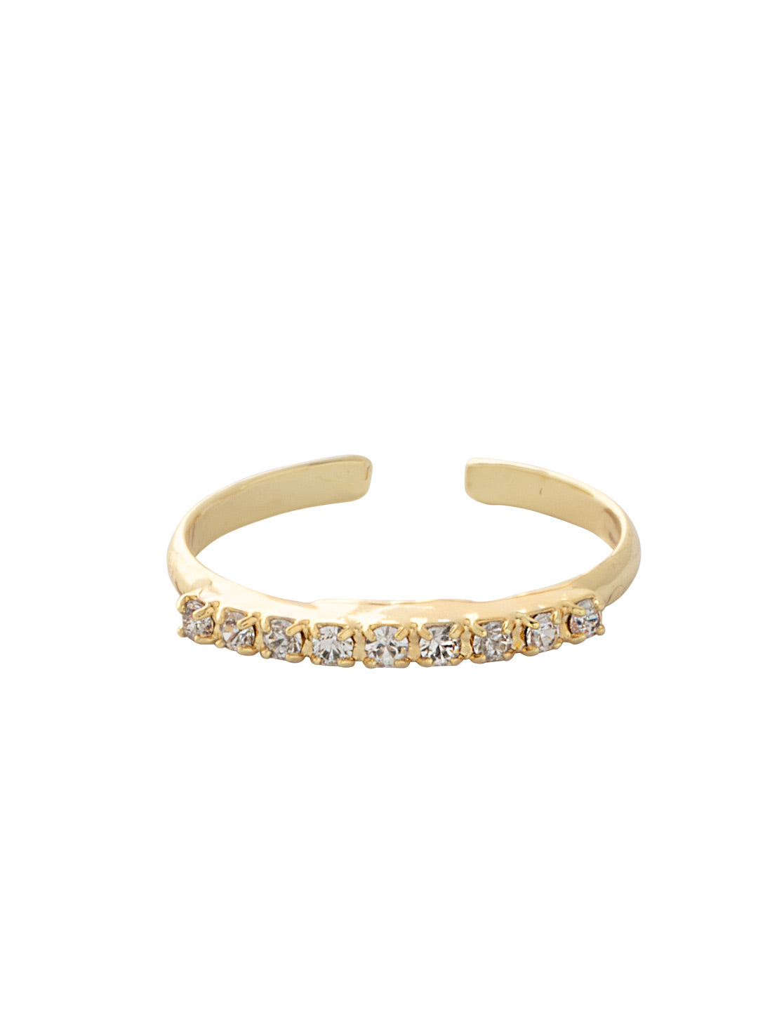 Evalina Band Ring - RFM57BGCRY - <p>The Evalina Band Ring features a row of small round cut crystals on an adjustable band. Adjustable to fit ring sizes 6-8. From Sorrelli's Crystal collection in our Bright Gold-tone finish.</p>