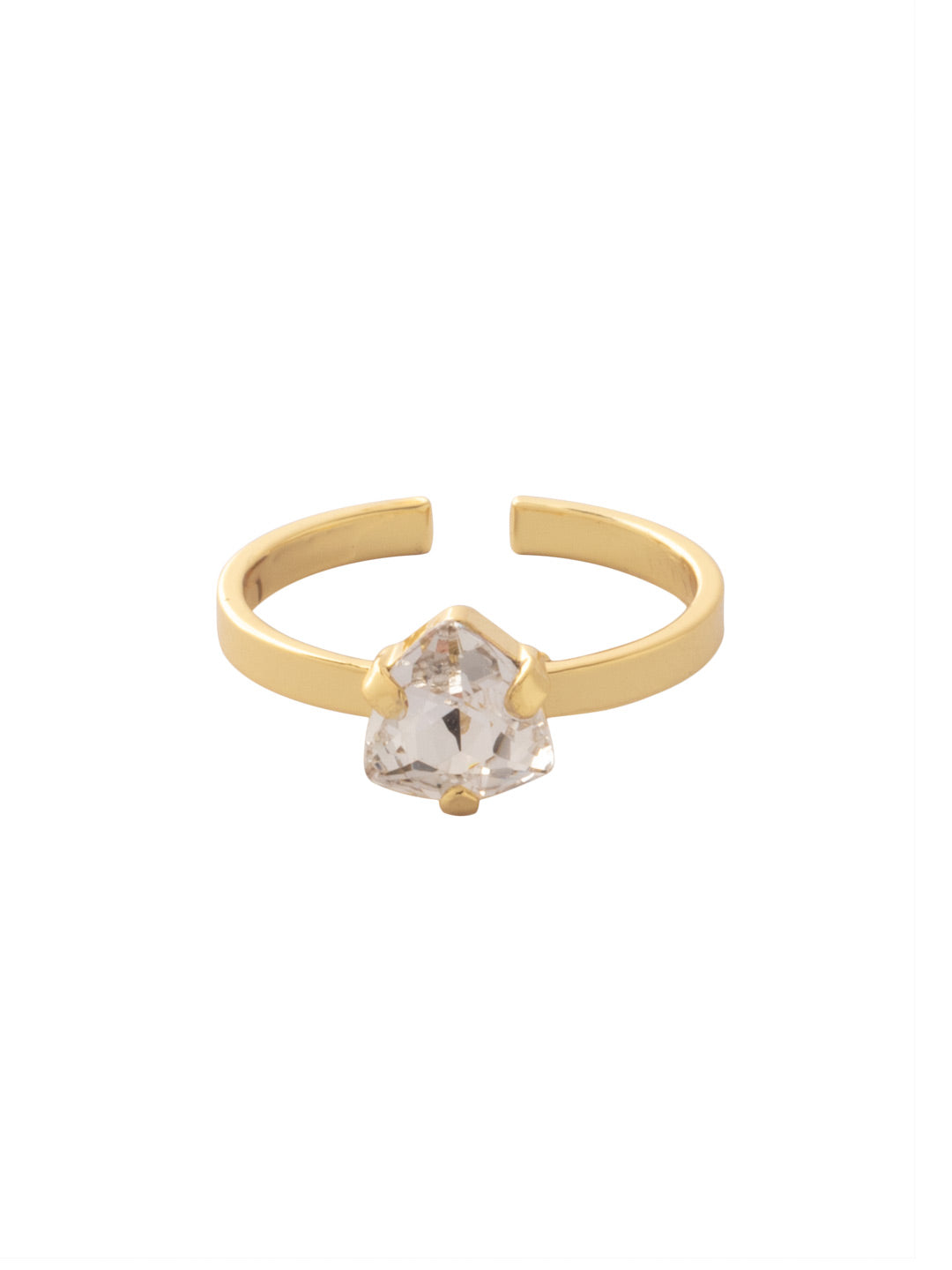 Sedge Band Ring - RFM5BGCRY - <p>The Sedge Band Ring features a single trillion cut crystal on a thin ring band. Adjustable to fit ring sizes 6-8. From Sorrelli's Crystal collection in our Bright Gold-tone finish.</p>