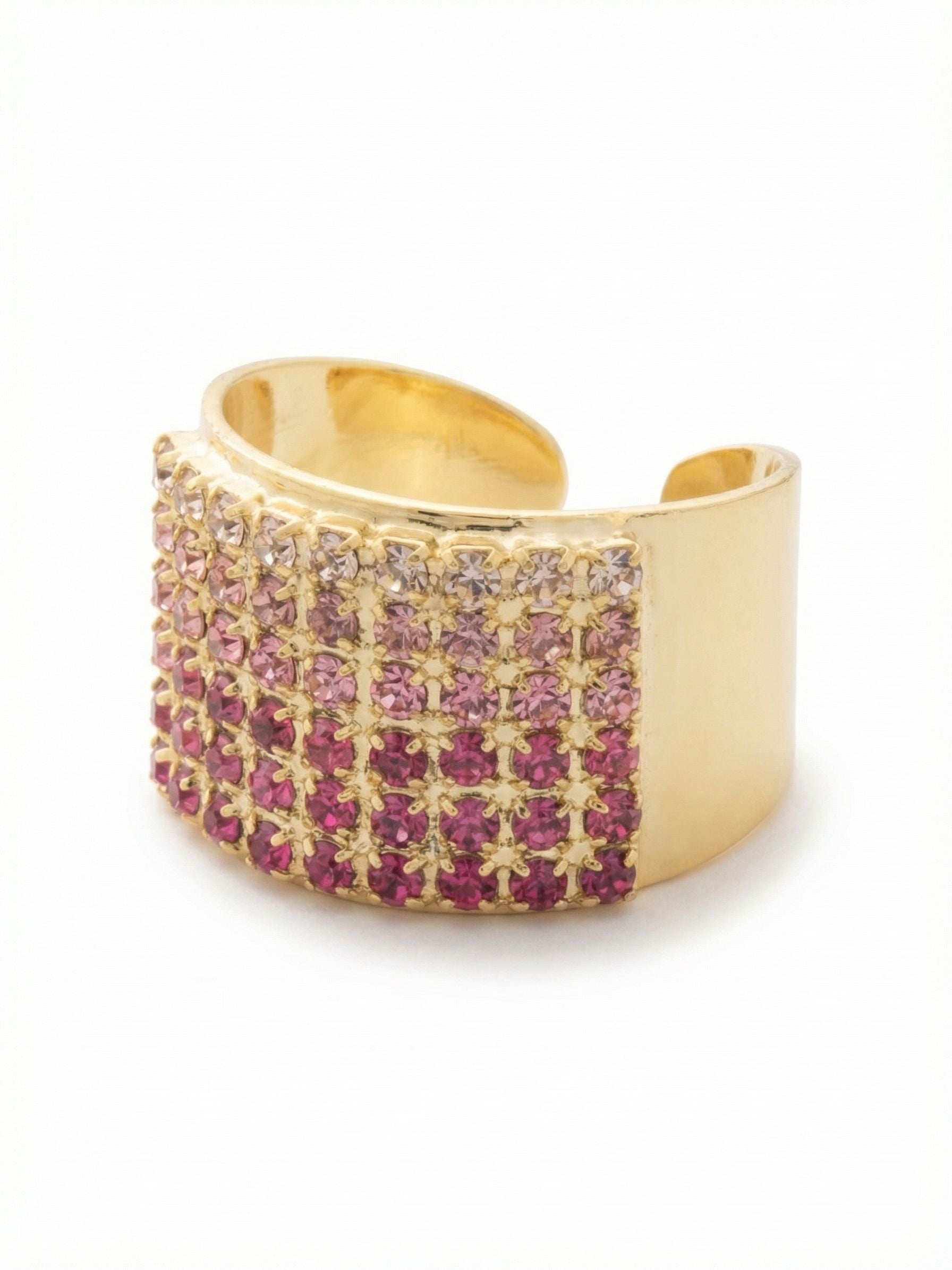 Mini Crystal Pave Cocktail Ring - RFN2BGBFL - <p>The Mini Crystal Pave Cocktail Ring features a grid of crystals embellished on a thick adjustable ring band, fitting ring sizes 6-8.</p>