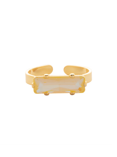 Bindi Band Ring - RFS2BGLTD - <p>The Bindi Band Ring features a single horizontal baguette-cut crystal on an adjustable thin metal band, fitting ring sizes 6-8. From Sorrelli's Light Topaz Delite collection in our Bright Gold-tone finish.</p>