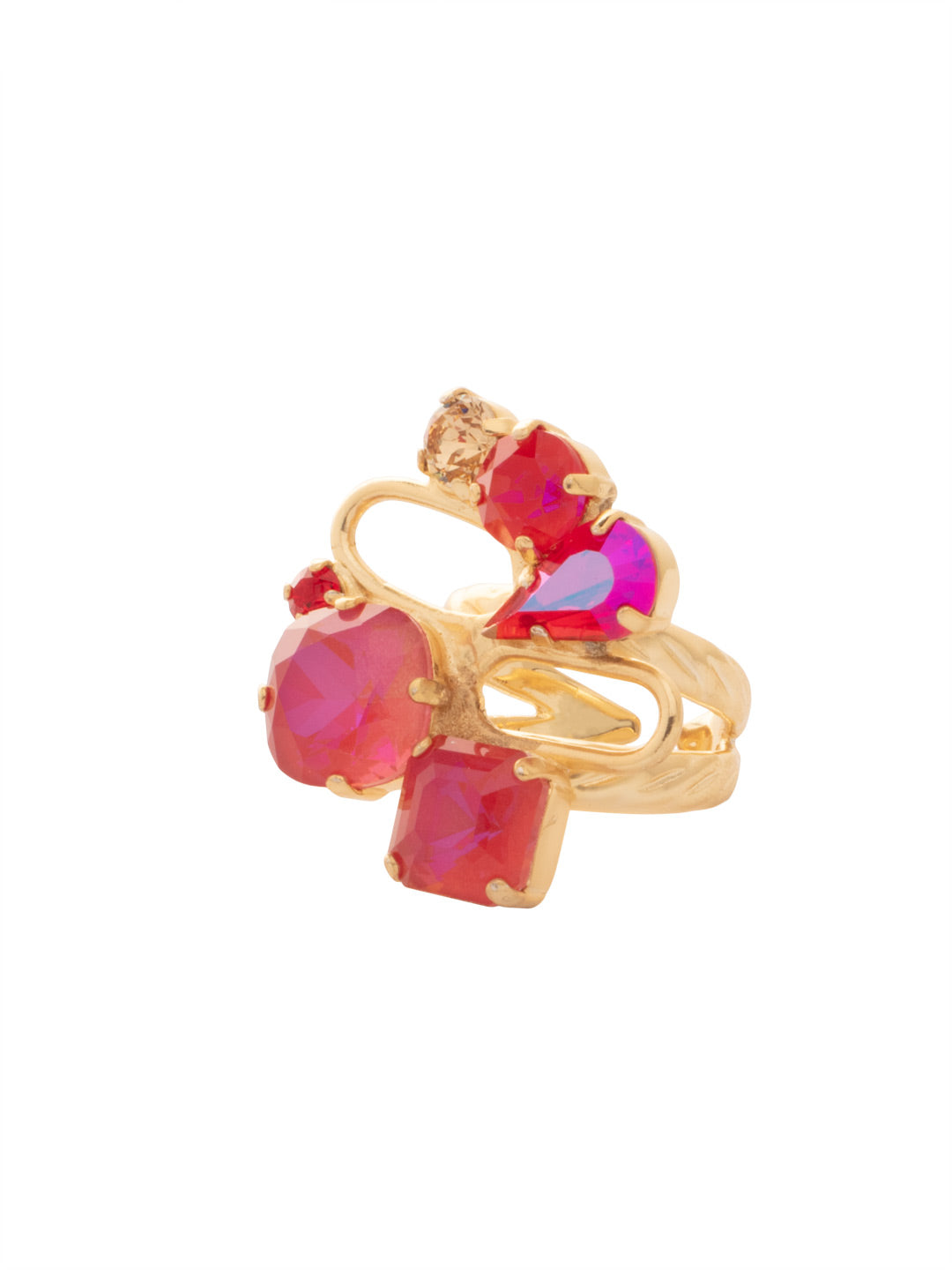 Kelly Cocktail Ring - RFT1BGRCP - <p>Adjustable to fit ring sizes 6-8. From Sorrelli's Red Carpet collection in our Bright Gold-tone finish.</p>
