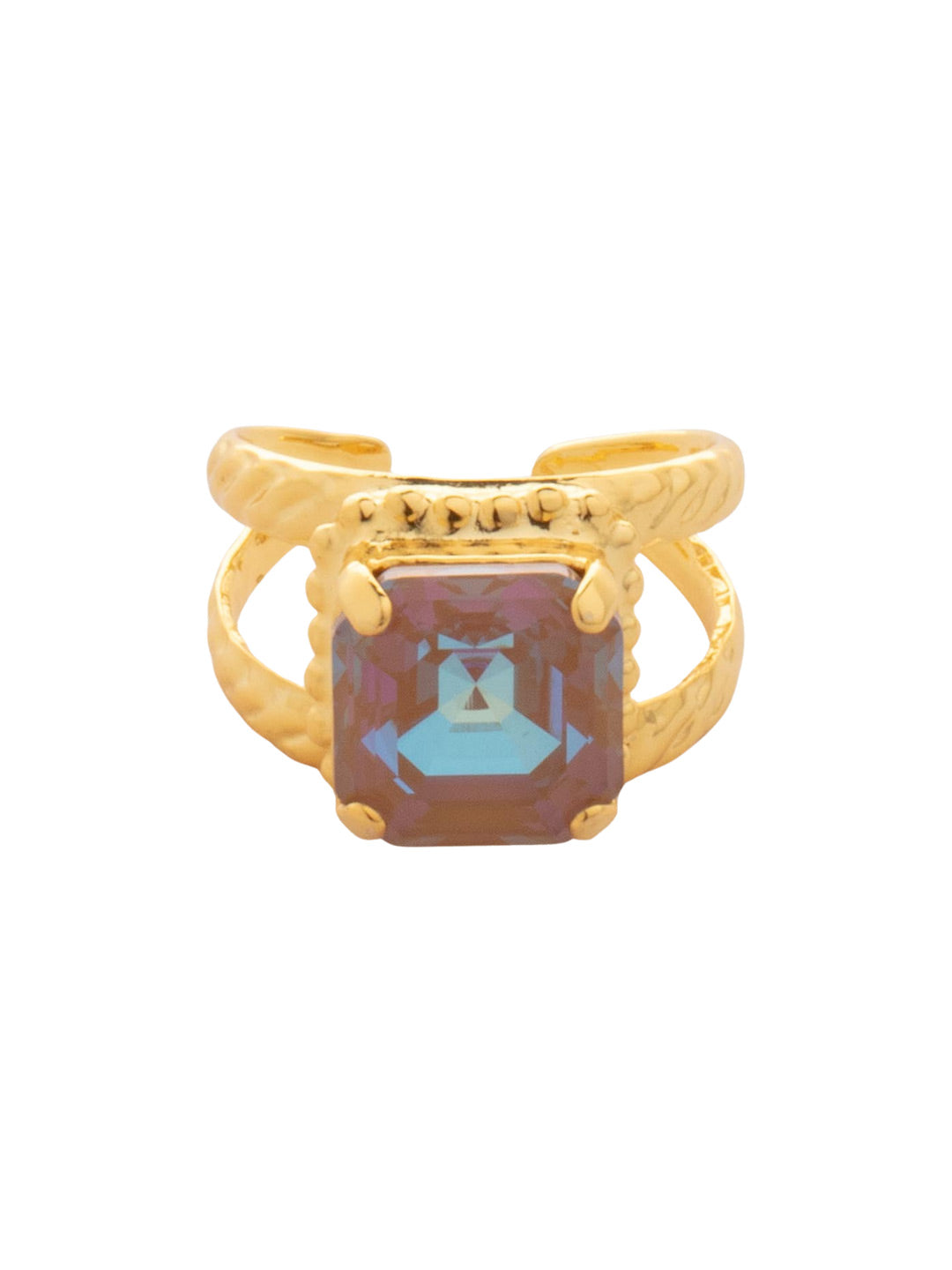 Izzy Adjustable Cocktail Ring - RFY2BGCPD - <p>The Izzy Cocktail Ring features an imperial fancy square-cut crystal on an asjustable stacked ring band. Adjustable to fit ring sizes 6-8. From Sorrelli's Cappuccino Delite collection in our Bright Gold-tone finish.</p>