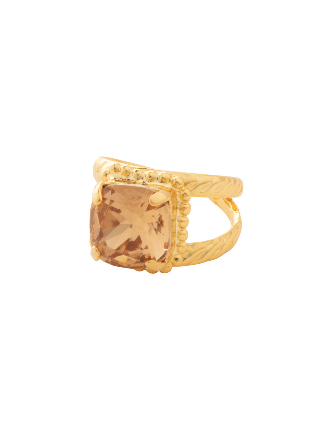 Izzy Adjustable Cocktail Ring - RFY2BGLC - <p>The Izzy Cocktail Ring features an imperial fancy square-cut crystal on an asjustable stacked ring band. Adjustable to fit ring sizes 6-8. From Sorrelli's Light Colorado collection in our Bright Gold-tone finish.</p>