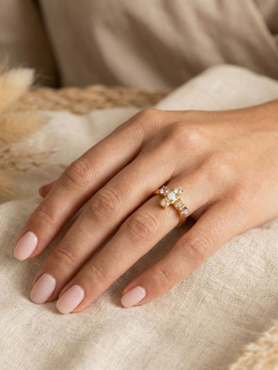 Carly Cross Band Ring - RGE1BGGGO