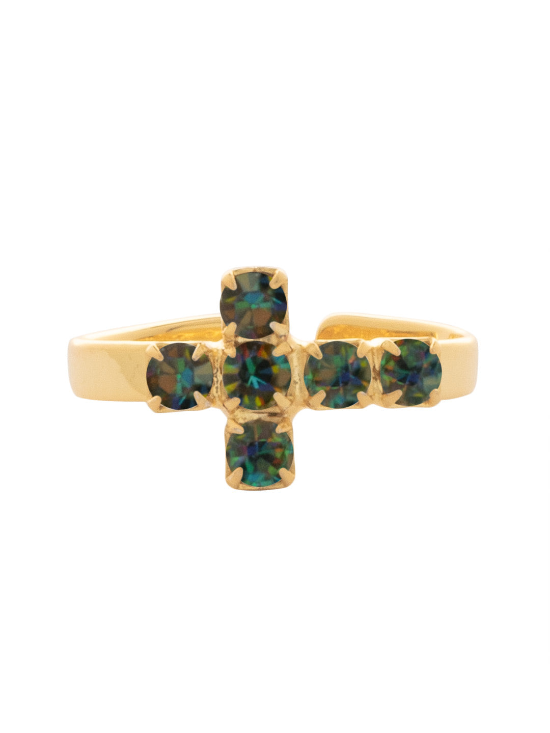Carly Cross Band Ring - RGE1BGVO - <p>From Sorrelli's Volcano collection in our Bright Gold-tone finish.</p>