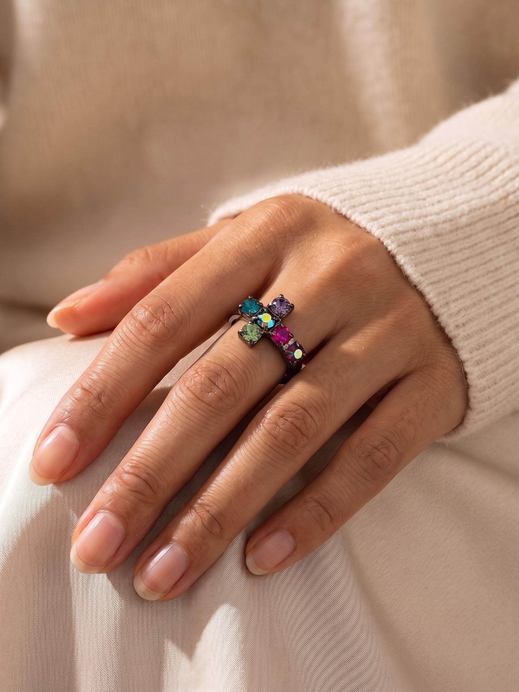 Carly Cross Adjustable Band Ring - RGE1GMNNI