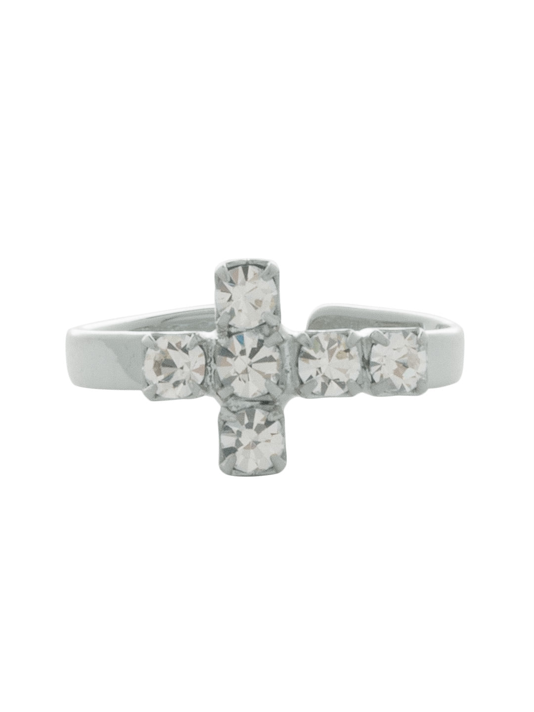 Carly Cross Band Ring - RGE1PDCRY - <p>From Sorrelli's Crystal collection in our Palladium finish.</p>